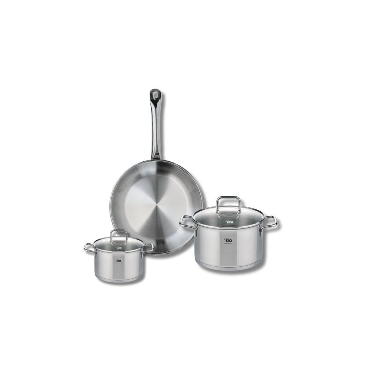 Batterie de cuisine Profi Citrin en inox - 3 pièces - grise