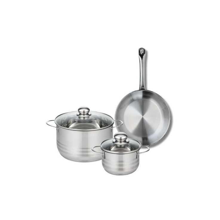 Batterie de cuisine Profi Brillant en inox - 24, 14 et 20 cm