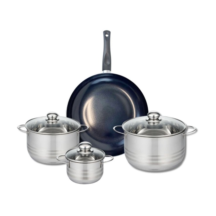 Batterie de cuisine Prima Brillant en aluminium et inox - 14/20/24/32 cm