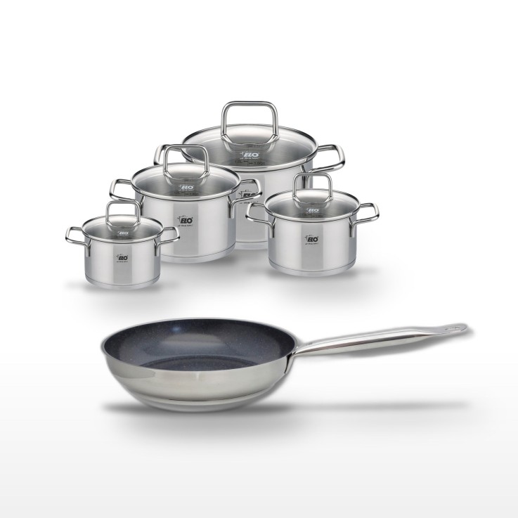Batterie de cuisine Profi Therm Platinum et Citrin en inox et céramique