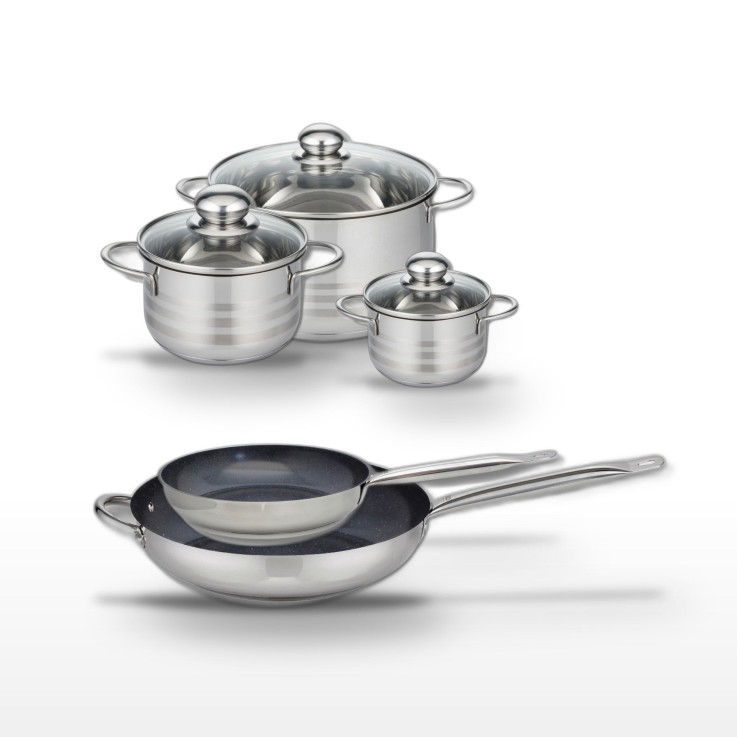 Lot de poêles et faitouts Profi Therm Platinum en inox