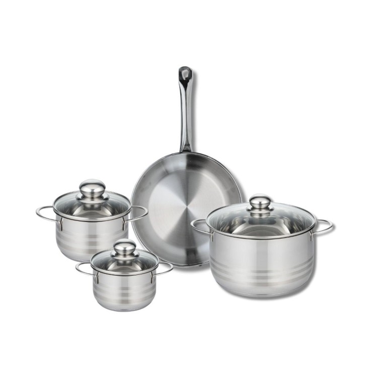 Batterie de cuisine Profi Brillant en inox - 4 pièces - 14 à 28 cm