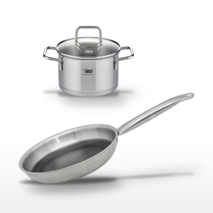 Poêle Relief Solution et faitout Citrin en inox - 24 cm - 12 cm