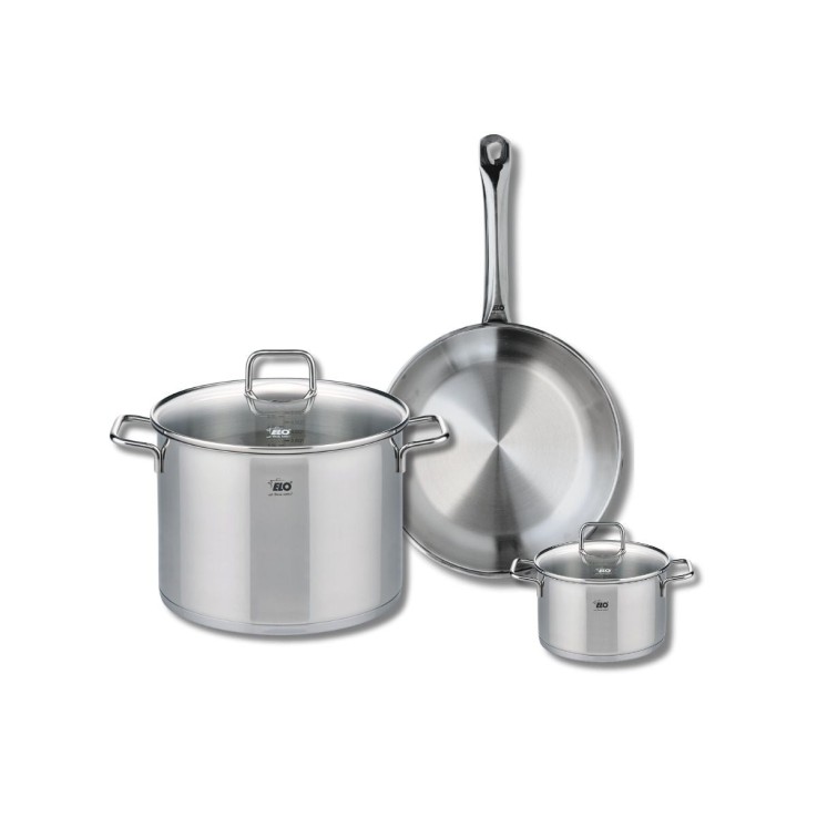 Batterie de cuisine Profi Citrin en inox - 14, 26 et 28 cm