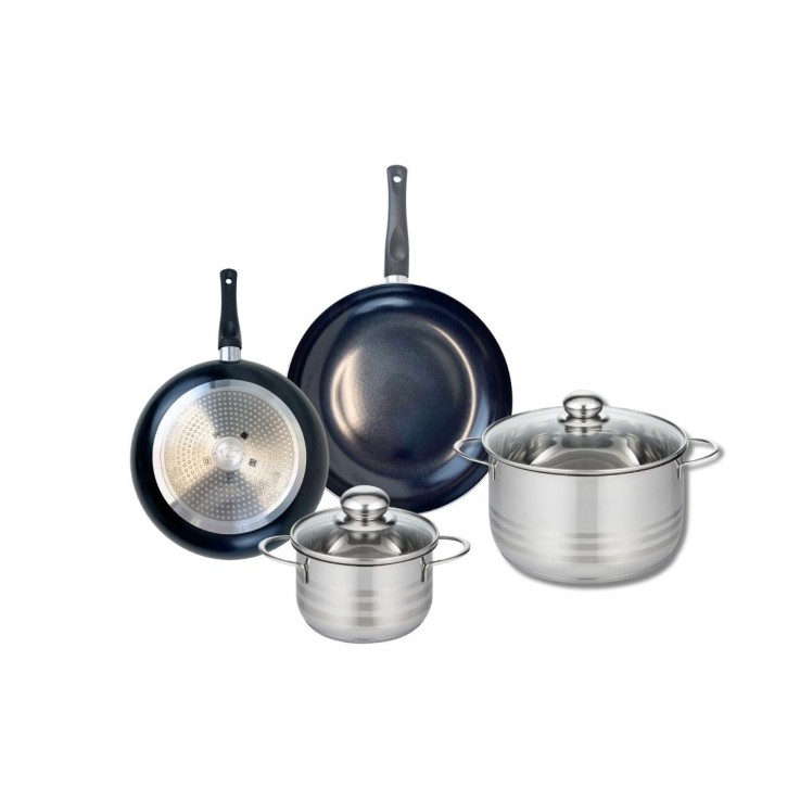 Batterie de cuisine Prima Brillant en aluminium et inox - 4 pièces