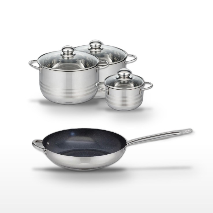 Batterie de cuisine Profi Therm Platinum en inox - 32 cm - 14/20/24 cm