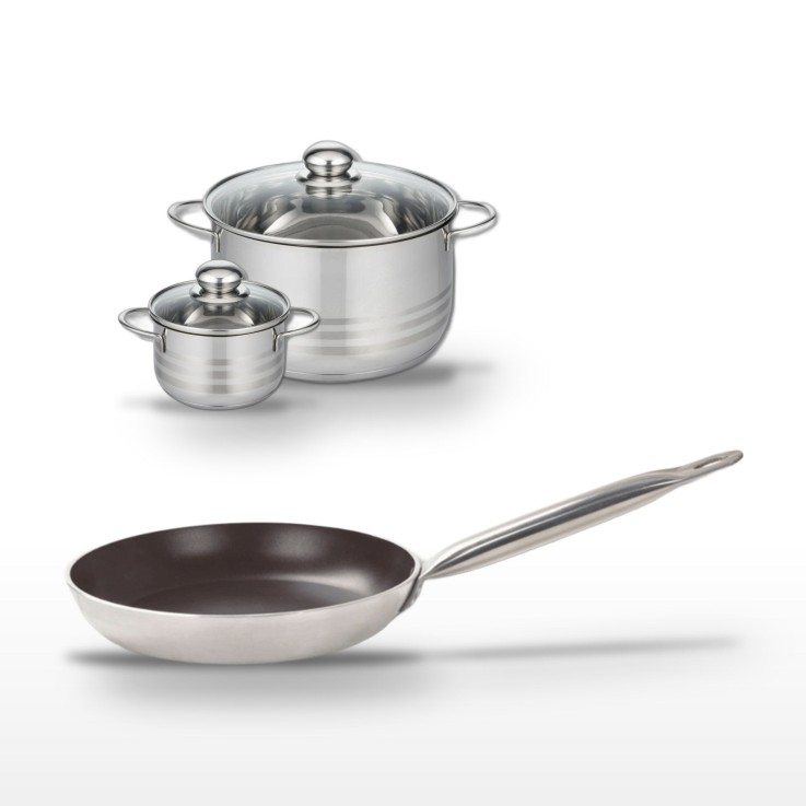 Batterie de cuisine Bistro Line en aluminium et inox