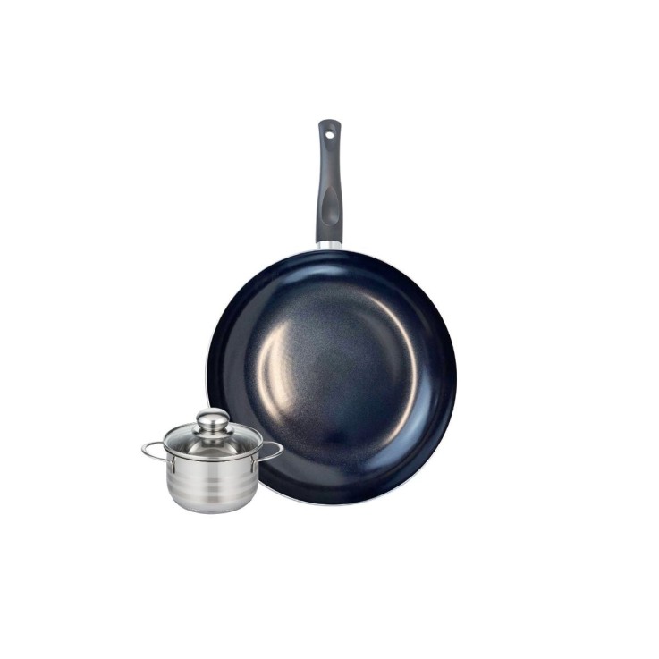Ensemble Prima Brillant en aluminium et inox - poêle 32 cm, faitout 14 cm