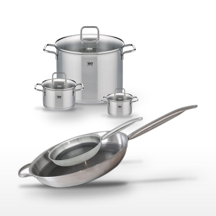 Batterie de cuisine Relief Solution en inox - 5 pièces