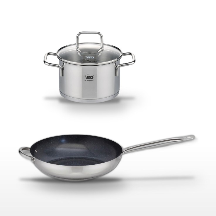 Batterie de cuisine Profi Therm Platinum en inox - 32 cm - 20 cm