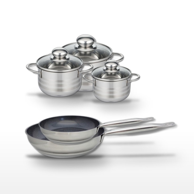 Batterie de cuisine Profi Therm Platinum et Brillant en inox - 5 pièces