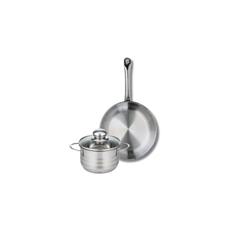 Ensemble Profi Brillant en inox - poêle 24 cm et faitout 14 cm