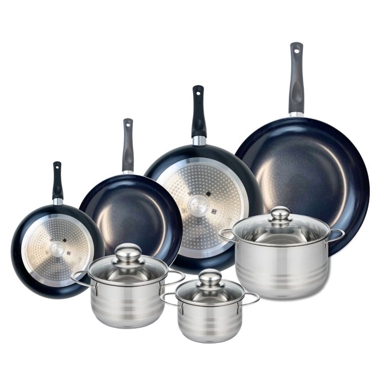 Batterie de cuisine Prima Brillant en aluminium et inox