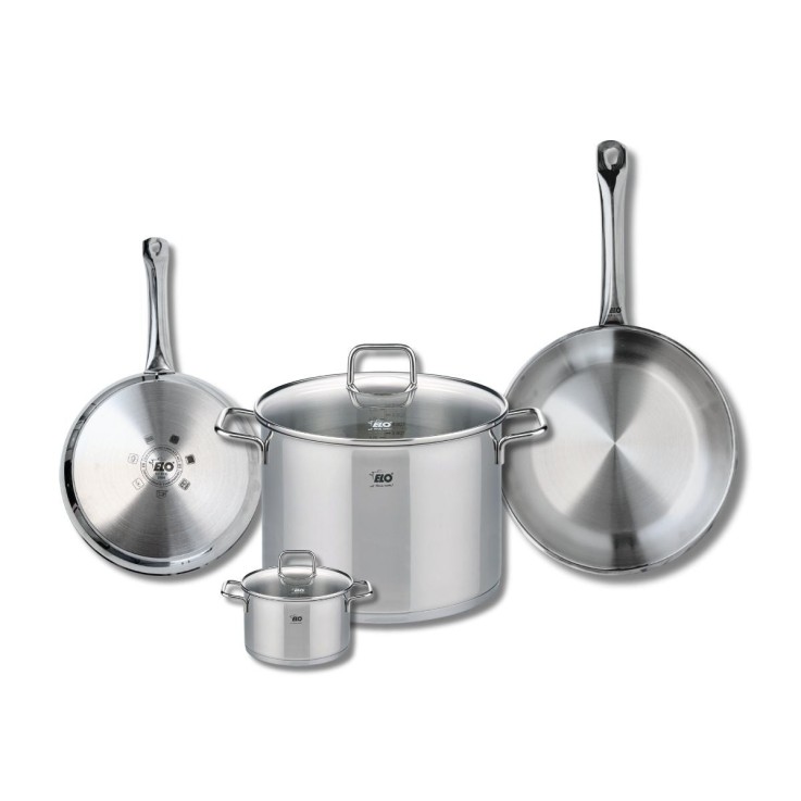 Batterie de cuisine Profi Citrin en inox - 2 poêles et 2 faitouts