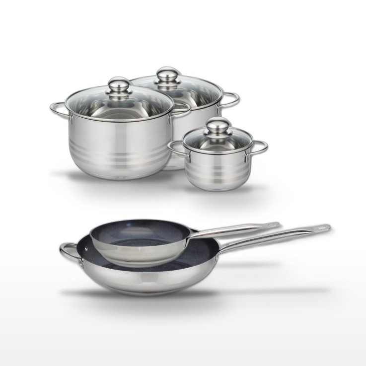 Batterie de cuisine Profi Therm Platinum en inox et céramique - 24/32/14/20/24 cm