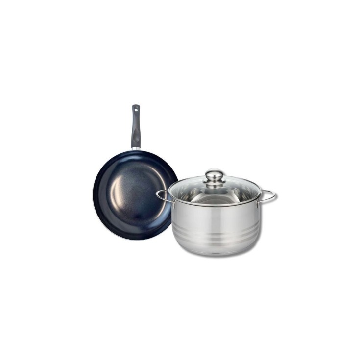 Ensemble de cuisson Prima Brillant en aluminium et inox - 20 cm - noir