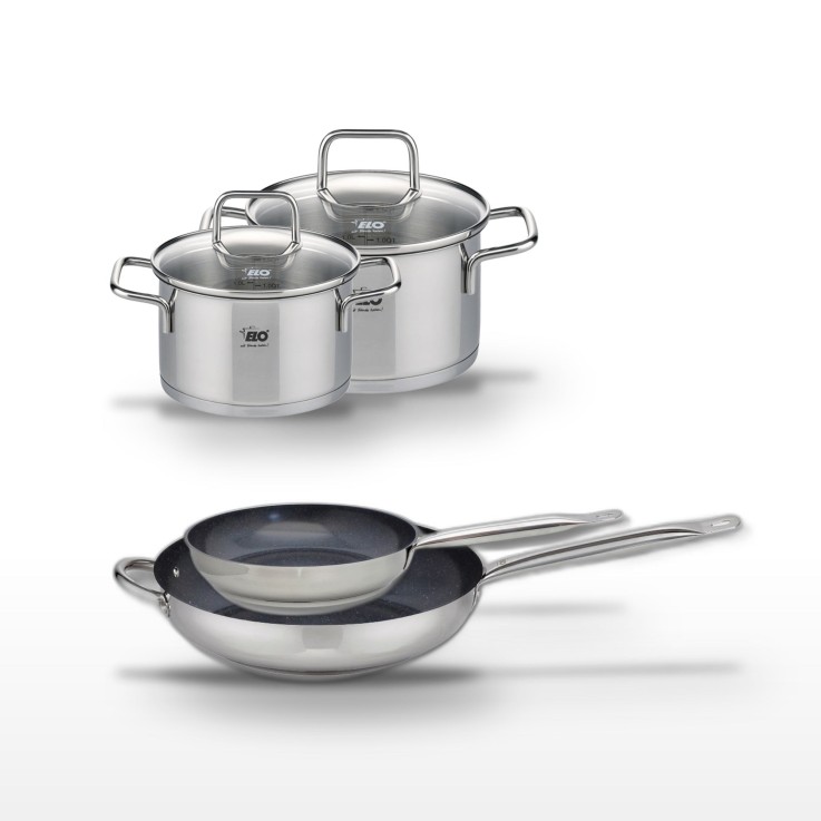 Batterie de cuisine Profi Therm Platinum en inox et céramique - 4 pièces