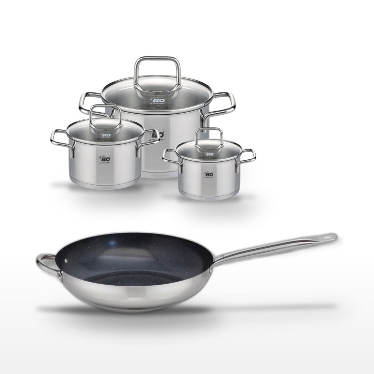 Batterie de cuisine Profi Therm Platinum en inox et céramique - 32 cm