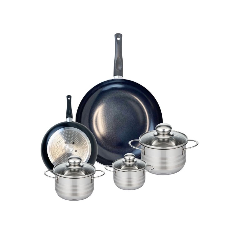 Batterie de cuisine Prima Brillant en aluminium et inox - 5 pièces