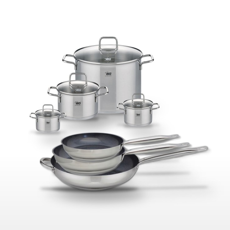 Batterie de cuisine Profi Therm Platinum et Citrin en inox - 7 pièces