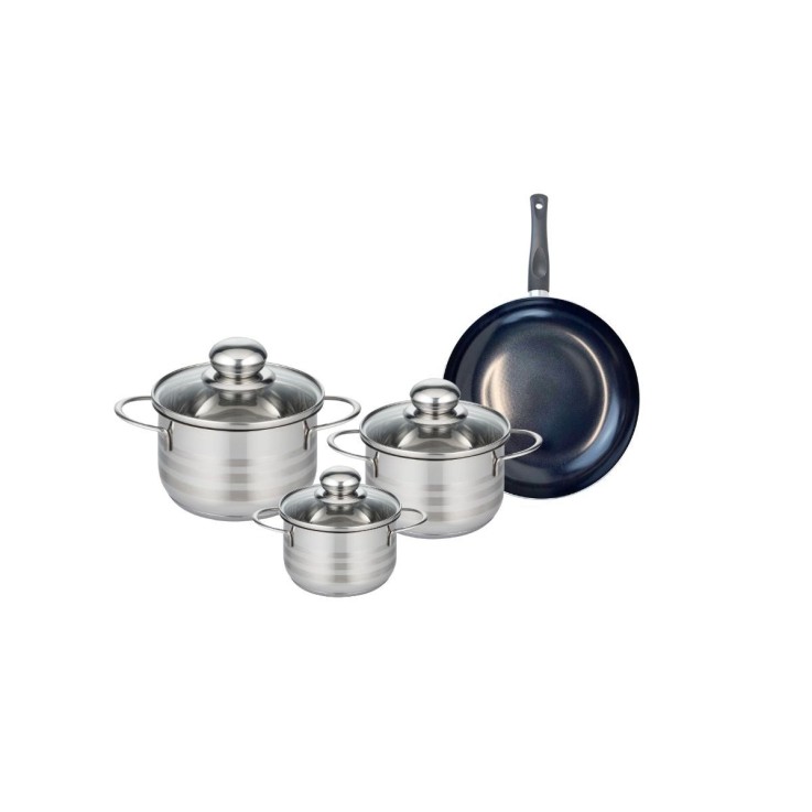 Batterie de cuisine Prima Brillant en aluminium et inox - 12/14/16/20 cm