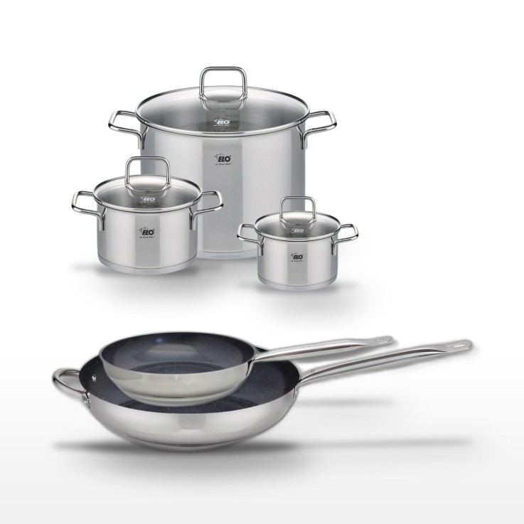 Batterie de cuisine Profi Therm Platinum en inox et céramique - 5 pièces