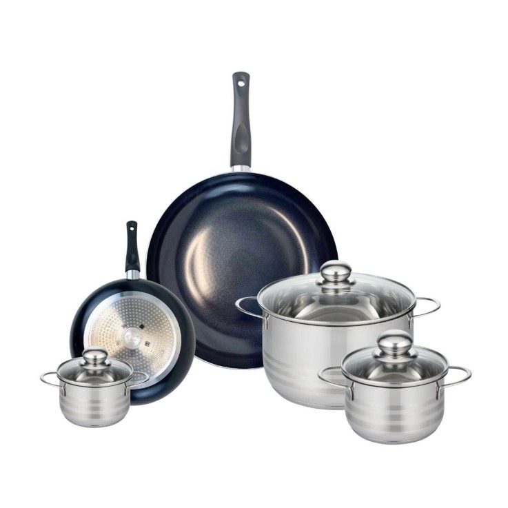Batterie de cuisine Prima Brillant en aluminium et inox - 5 pièces