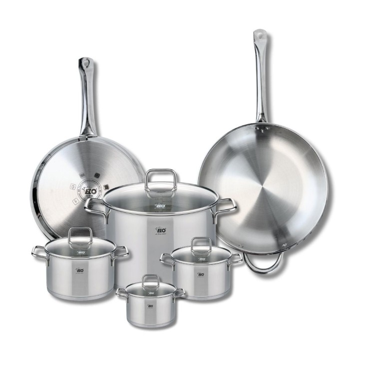 Batterie de cuisine Profi Citrin en inox - 2 poêles et 4 faitouts