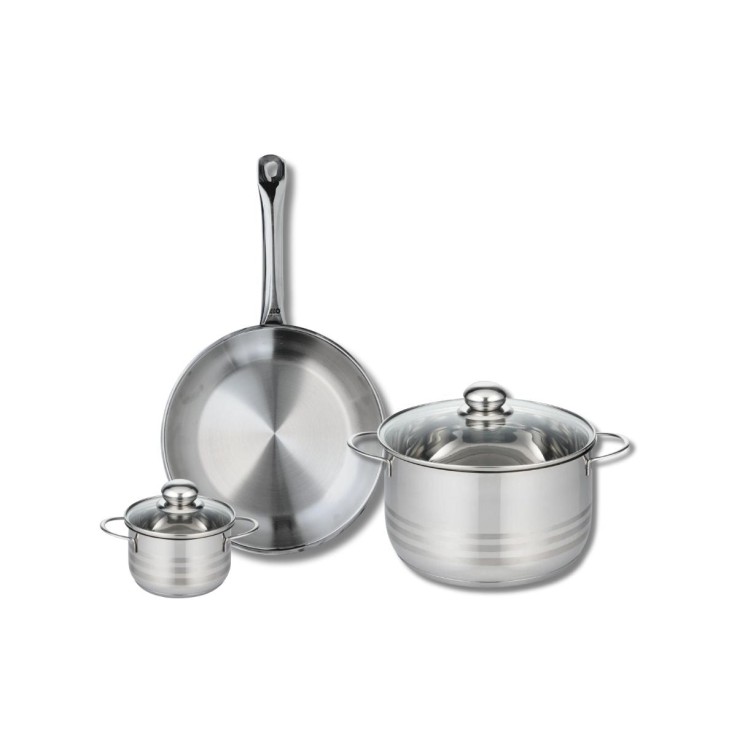 Batterie de cuisine Profi Brillant en inox - 28 cm - 12 et 24 cm