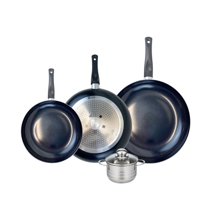 Batterie de cuisine Prima Brillant en aluminium et inox - 4 pièces