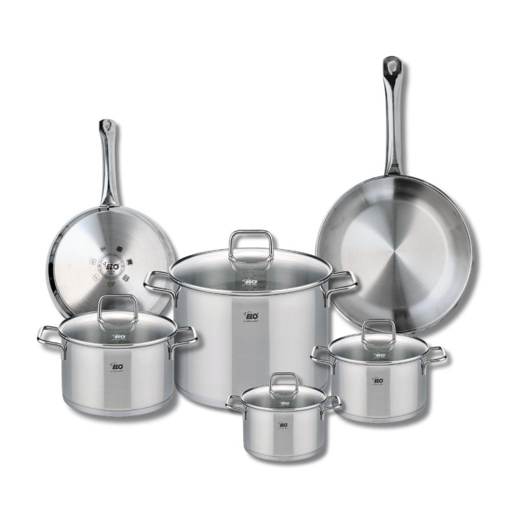 Batterie de cuisine Profi Citrin en inox - 2 poêles et 4 faitouts