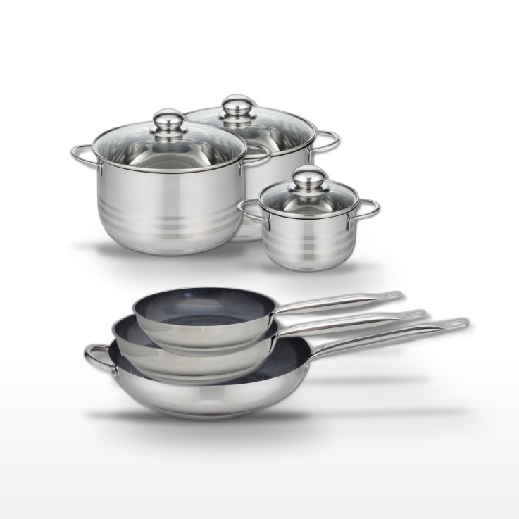 Batterie de cuisine Profi Therm Platinum en inox et céramique - 6 pièces