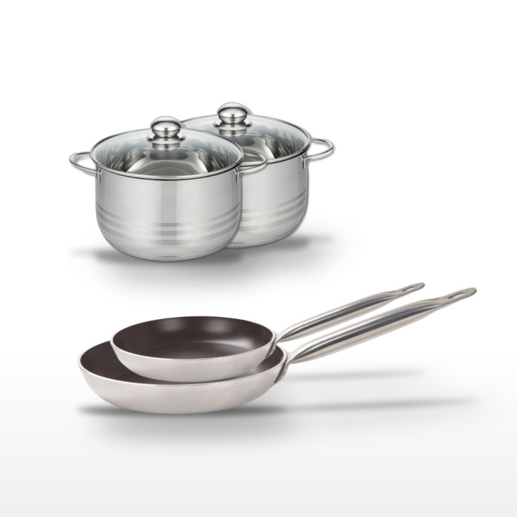 Batterie de cuisine Bistro Line en aluminium et inox - 28/32 cm - 20/24 cm