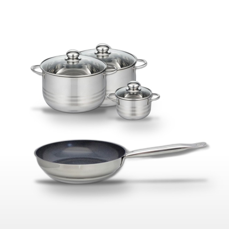 Batterie de cuisine Profi Therm Platinum et Brillant en inox - 24 cm