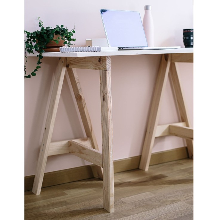 Bureau gain de place en pin massif