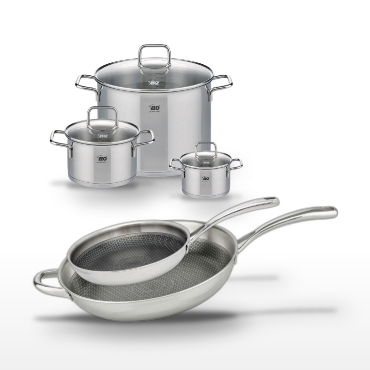 Batterie de cuisine Relief Evolution en inox - 5 pièces