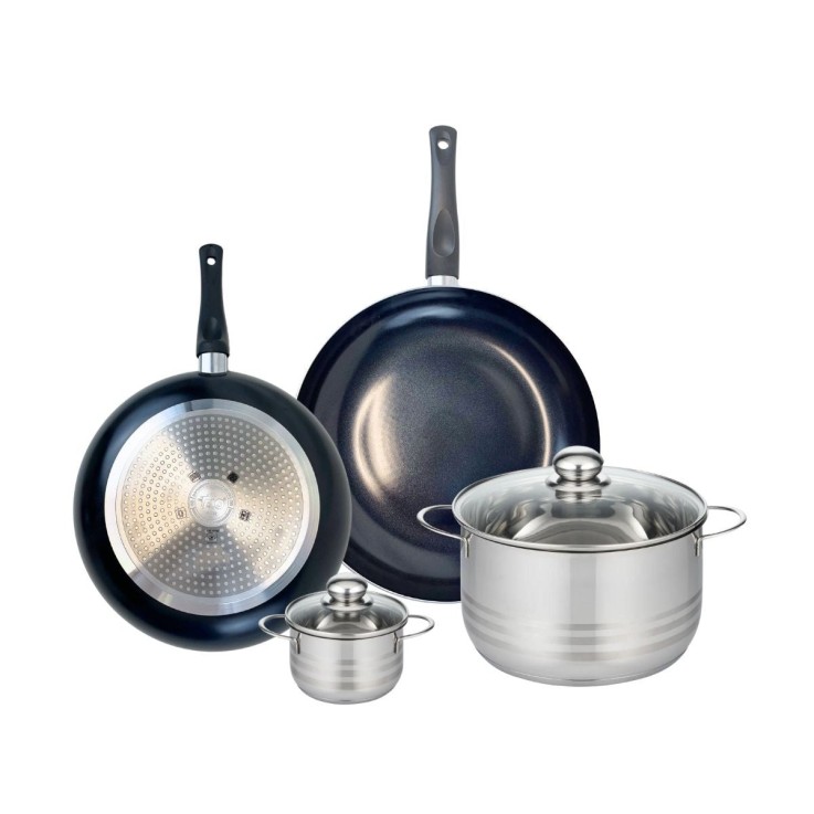 Batterie de cuisine Prima Brillant en aluminium et inox - 28/32 cm - 12/24 cm