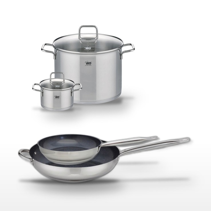 Lot de 2 poêles et 2 faitouts Profi Therm Platinum en inox