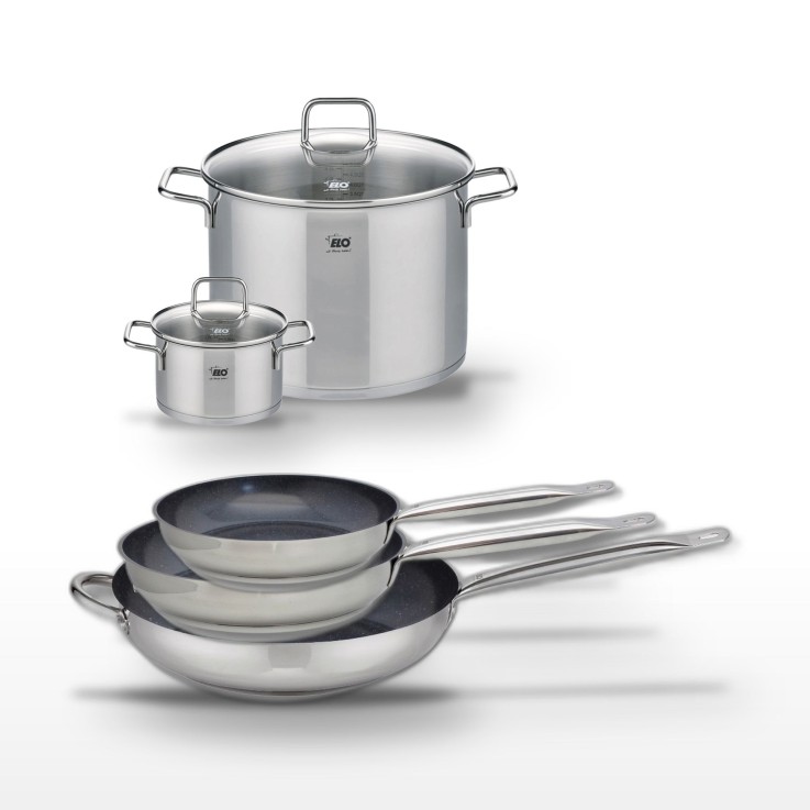 Batterie de cuisine Profi Therm Platinum et Citrin en inox 18/10 - grise