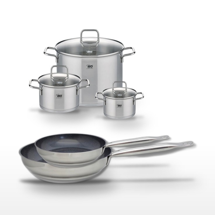 Batterie de cuisine Profi Therm Platinum en inox et céramique - 5 pièces