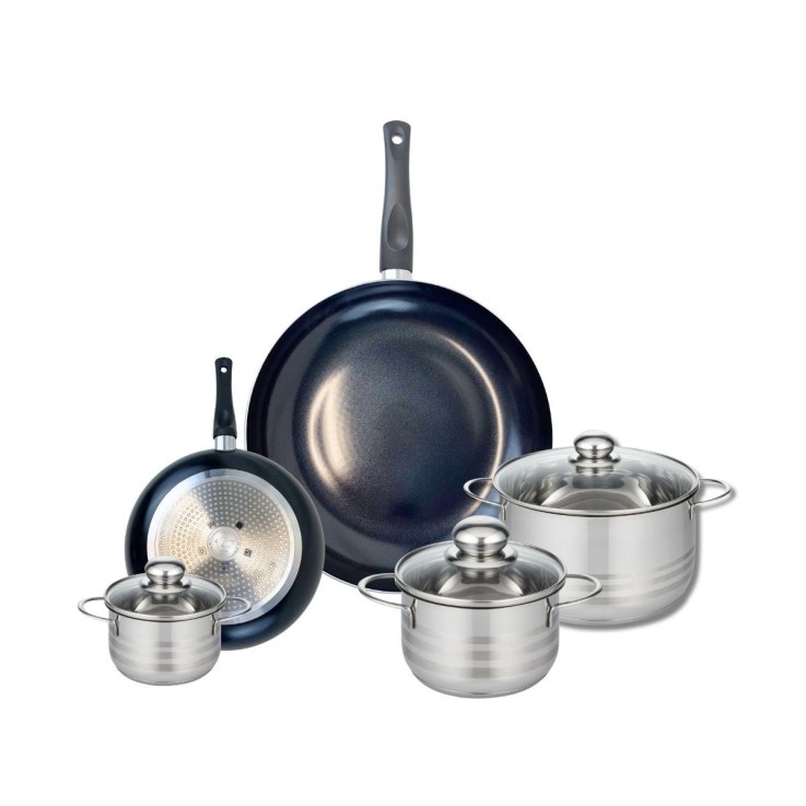 Batterie de cuisine Prima Brillant en aluminium et inox - 5 pièces