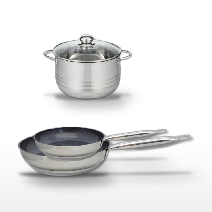 Batterie de cuisine Profi Therm Platinum en inox - 24/28 cm, 20 cm - gris