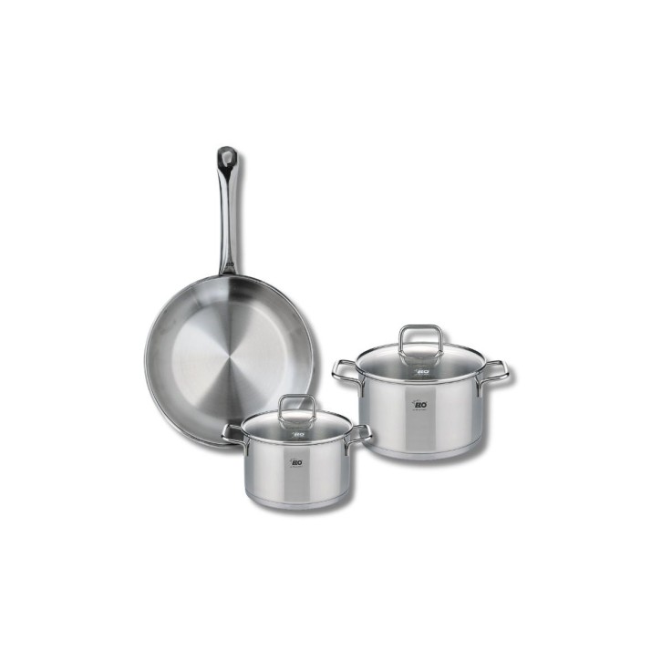 Batterie de cuisine Profi Citrin en inox - 14, 16 et 24 cm