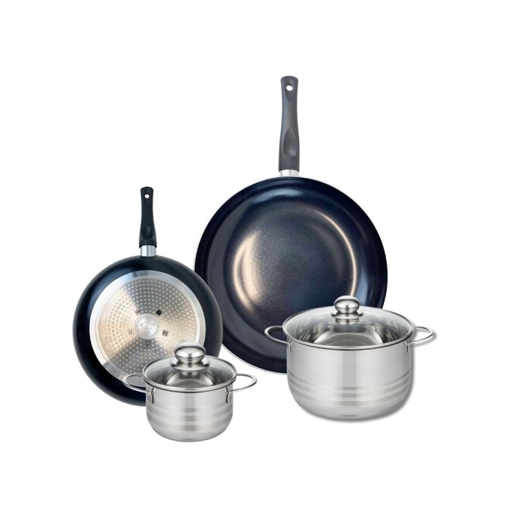 Batterie de cuisine Prima Brillant en aluminium et inox - 4 pièces