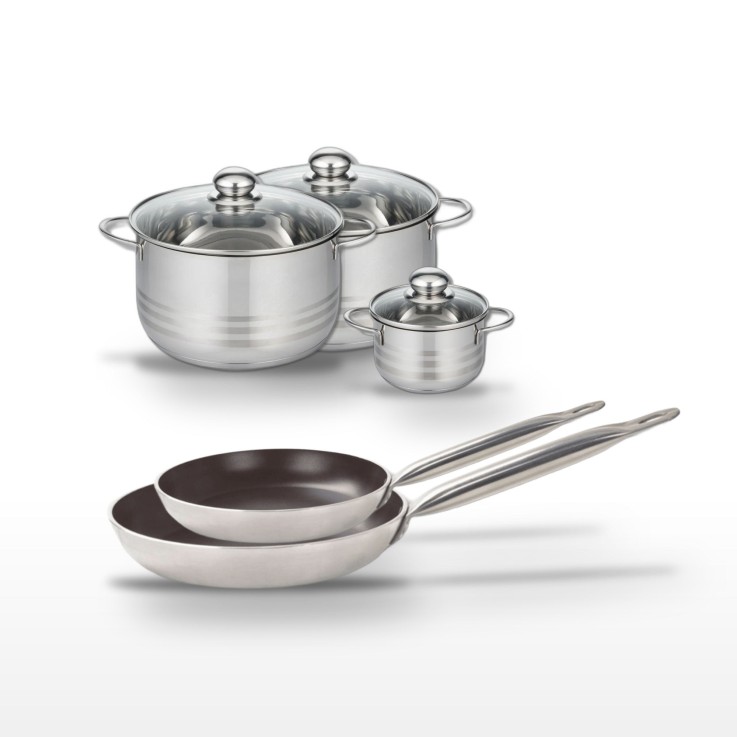 Batterie de cuisine Bistro Line en aluminium et inox - 5 pièces