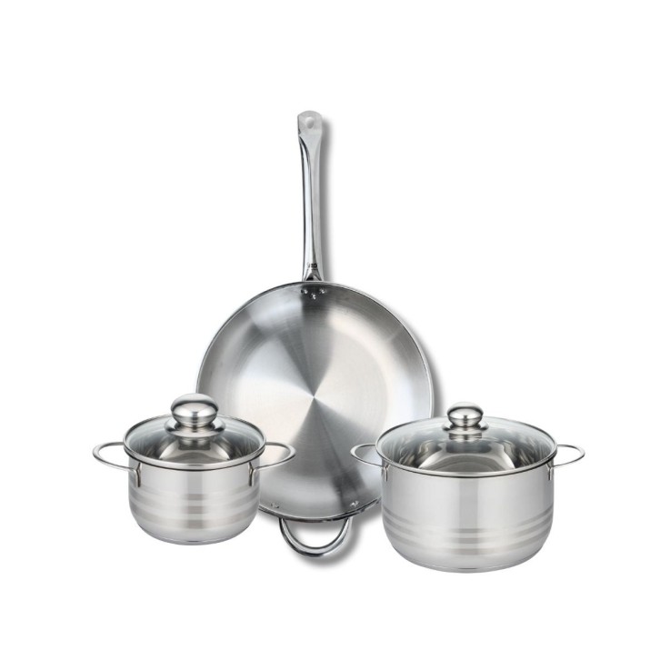 Batterie de cuisine Profi Brillant en inox - 16, 20 et 32 cm