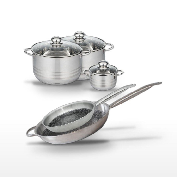 Batterie de cuisine Relief Solution en inox