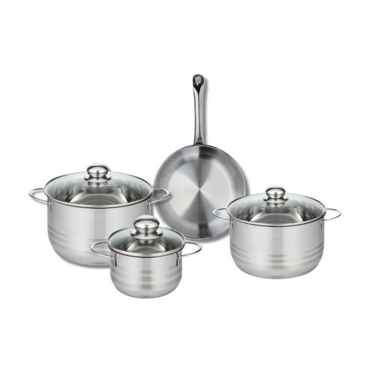 Ensemble poêle et faitouts Profi Brillant en inox - 16, 20 et 24 cm