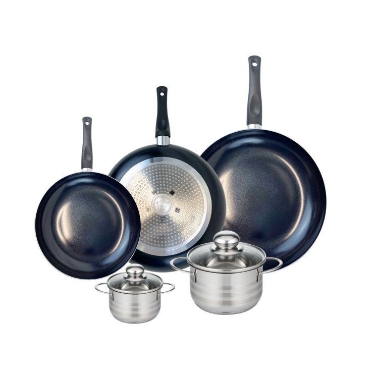 Batterie de cuisine Prima Brillant en aluminium et inox - 5 pièces