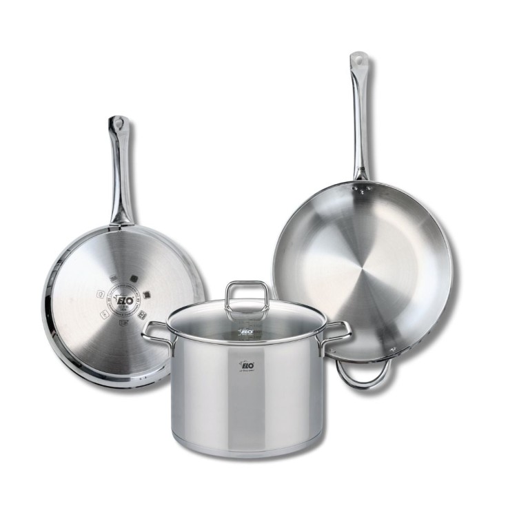 Batterie de cuisine Profi Citrin en inox - 28, 32 et 26 cm